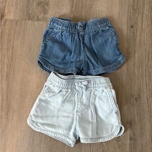 Denim Shorts - Dark Blue and Light Blue